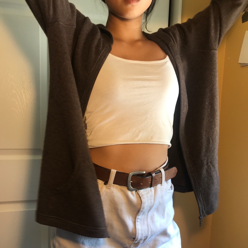 LL BEAN BROWN CASHMERE JACKET